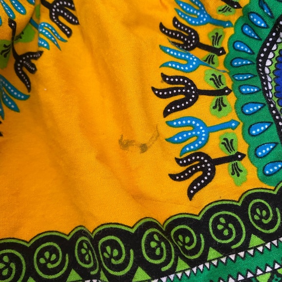 Bright Yellow Tribal Print T-shirt Dashiki - Picture 5 of 5